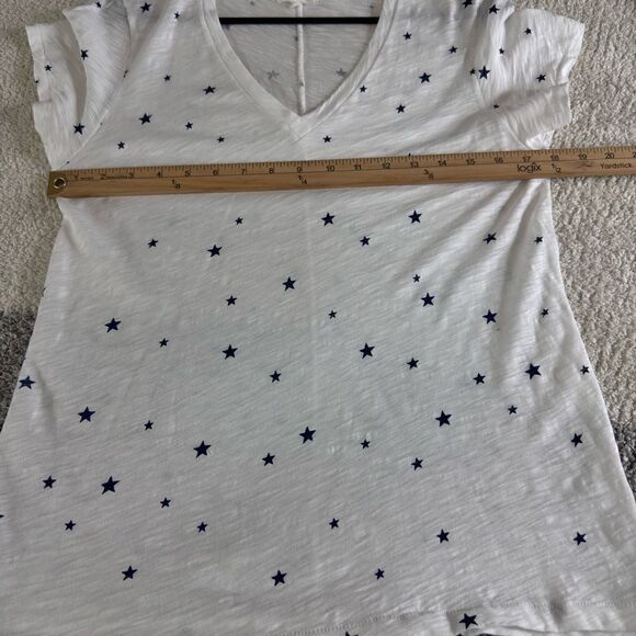 Agolde T shirt Womens size Medium V Neck stars Pima Cotton essential Casual - Picture 9 of 13